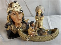 3 Native American Figurines