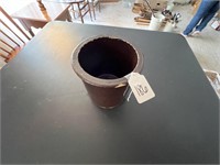 Small Brown Stoneware Crock chip