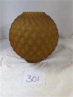 Antique Quilted Satin Amber Parlor Ball Shade