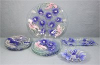 12pc. Floral Glass Plate Set