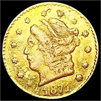 1871 BG-813 Round California Gold Quarter HIGH