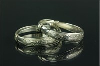 Pair Chinese Silver Bracelets Zu Yin Mark