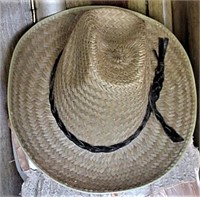 Man's Straw Hat Leather Braid  8