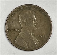 1911-S Lincoln Wheat Cent Fine F