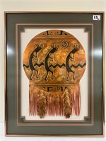 Copper Shield Art By Glenn Hinz 32" x 40" Frame