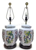 (2) Asian Style Ceramic Table Lamps