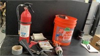 Fire Extinguisher, Funnel, Cotton Twine, peel &