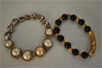 2 Antique Asian Beaded Bracelets