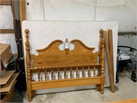 Queen Bed, Mattress, Box, Rails