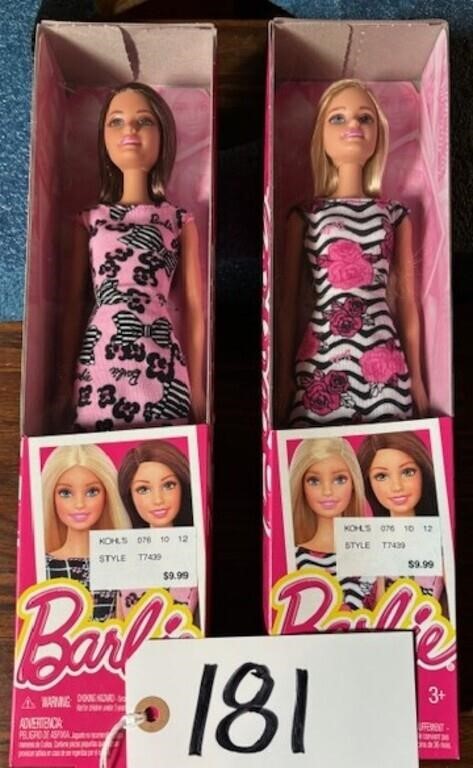 2 Barbie Dolls in Boxes