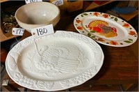 Turkey Platters & Crock Bowl