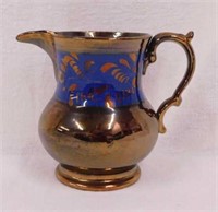 1860's copper lustre English cream pitcher, 4.75"