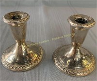 Sterling silver candlesticks, Chandeliers, 4"