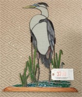 Contemporary leaded glass decorated Heron sun