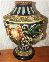 W.S.N.S. signed majolica floral and gargoyle