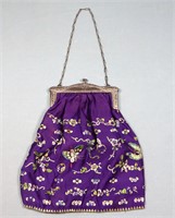 C. 1920's Embroidered Silk Evening Bag