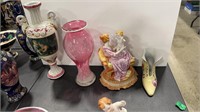 FRENCH PROVINCIAL STYLE VASE, SCULPTURE, URN AND