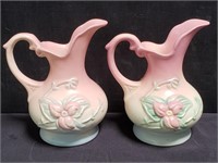 Pair of Hull art pottery pitchers