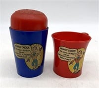 Howdy Doody Ovaltine Plastic Shaker Cups & Mug