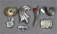 (7) Sterling Silver Pins & Brooches