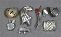 (7) Sterling Silver Pins & Brooches