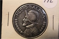 1930 Panama 1/2 Balboa Silver Coin
