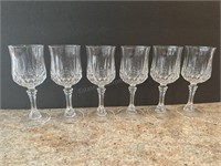 6 Crystal Wine Glasses 6-1/2” Tall