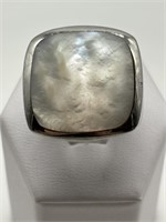 Fibo Steel Large Mother of Pearl Ring