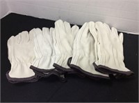 Five Work Gloves, Size Large, Like New