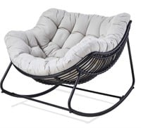 CANVAS COVE WICKER ROCKING CHAIR 37.75x45.5x31IN