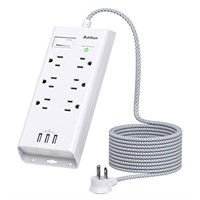 Power Strip Surge Protector - Addtam 10Ft Long