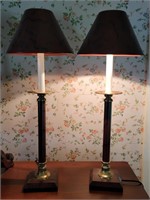 Pair of candlestick accent lamps