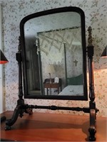 Tilting mahogany shaving mirror