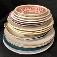 Mismatched plates & saucers (16)