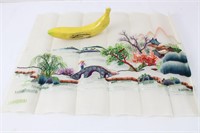 Vtg. Chinese Vibrant Embroidered Silk Fabric Piece
