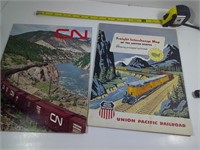 TRAIN MAPS, UNION PACIFIC, USA, CN, CANADA