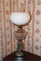 Figural oil lamp converted to electric