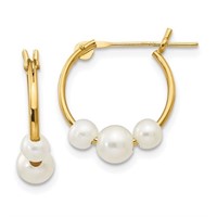 14 kt- Fresh Water Pearl Hoop Earrings