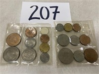 2 sets of coins from Great Britain
