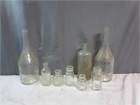 *LPO* 8 Vintage & Antique Glass Bottles Smaller To