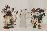 Collection of 3 Snowman Figurines