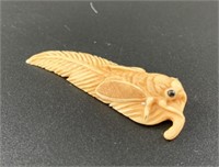 Antique mammoth netsuke of a pair of cicadas resti