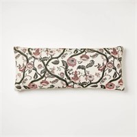 Oversized Woven Floral Lumbar Throw Pillow