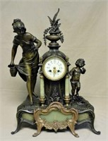 French Figural Spelter Clock.