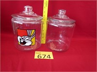 Two Lidded Canisters