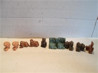 COLLECTION OF CARVED STONE FIGURES, ANIMALS