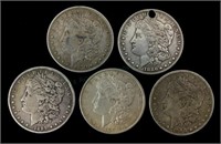 (5) Morgan Silver Dollar Coins