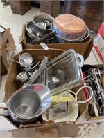 2 BOXES - COOKEWARE, POTS AND PANS