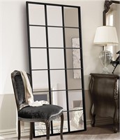 Mirrace Black Windowpane Wall Mirror 35x70
