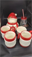 Christmas mug drink ware cookie jar lot